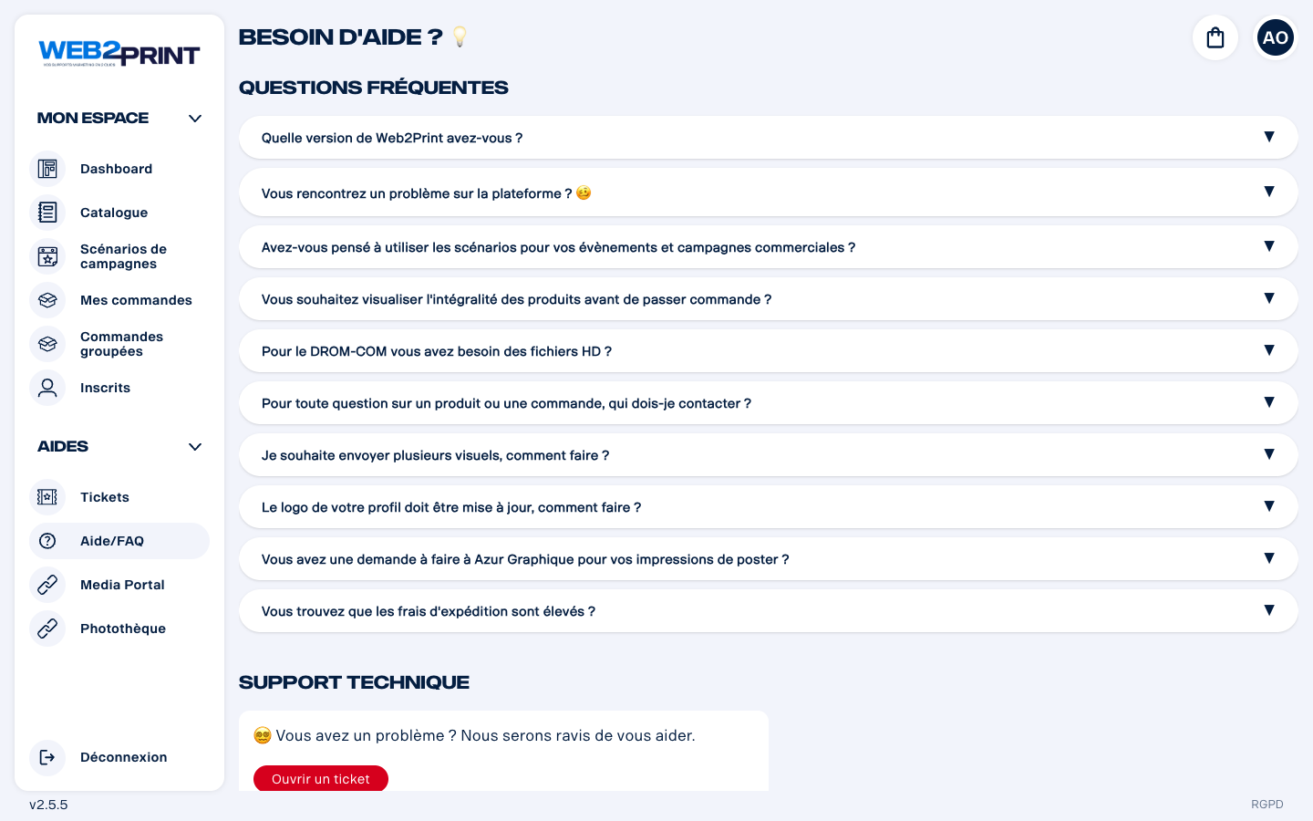 Page Aide/FAQ