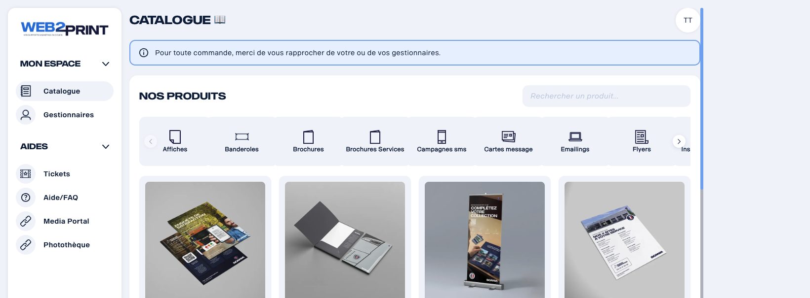 Navigation Catalogue du rôle Consultant