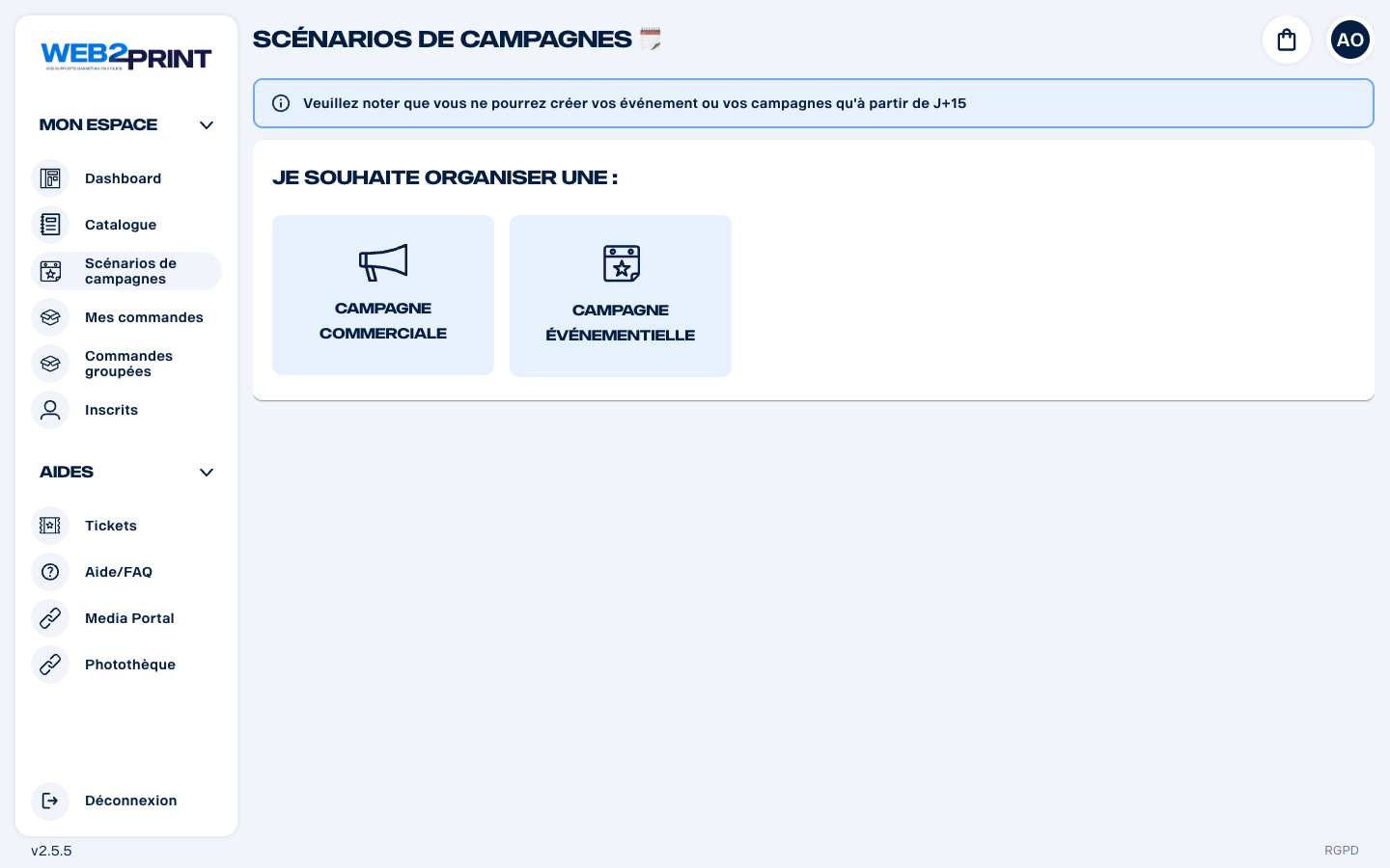 Hub Scénarios de campagnes